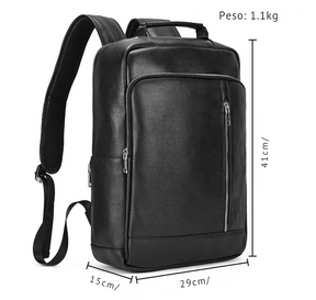 Mochila de Couro Executiva para Notebook com Tecnologia Usb