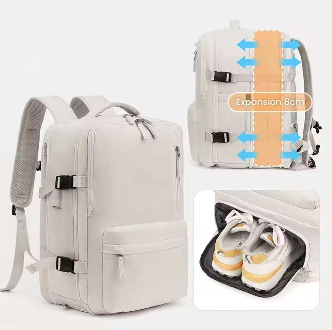 Mochila de Viagem Expansiva Impermeável com Carregamento USB – Modelo FacilityPlus