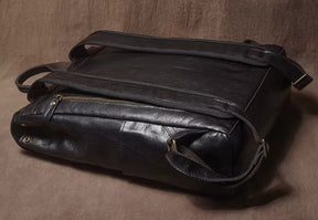 Mochila de Couro Legítimo Linha Prime Retro Allblack