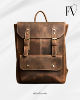 Mochila de Couro Genuíno Modelo Retro Prime