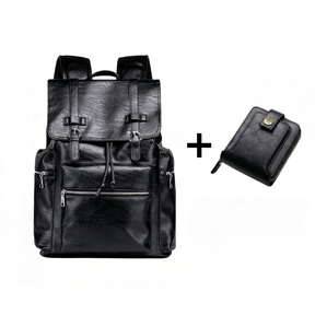 Mochila Masculina de Couro Brigth com Carregamento USB!