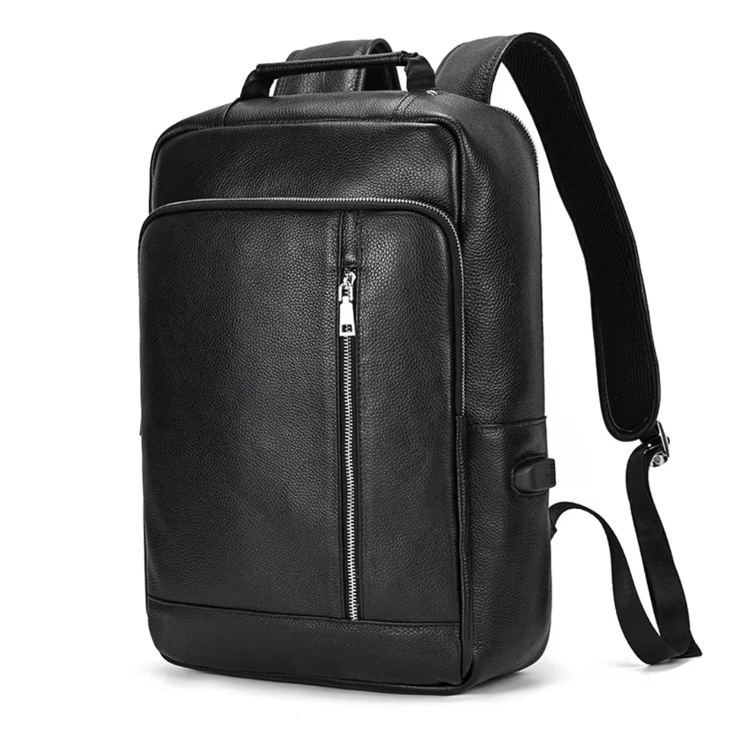 Mochila de Couro Executiva para Notebook com Tecnologia Usb