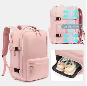 Mochila de Viagem Expansiva Impermeável com Carregamento USB – Modelo FacilityPlus