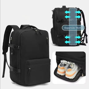 Mochila de Viagem Expansiva Impermeável com Carregamento USB – Modelo FacilityPlus