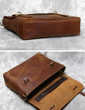 Pasta Masculina de Couro Executiva para Notebook Retro Brow