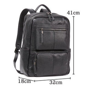 Mochila Masculina de Couro Legítimo Premium Black