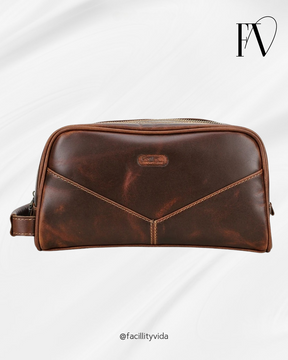 Nécessaire Masculina de Couro Retro Premium !
