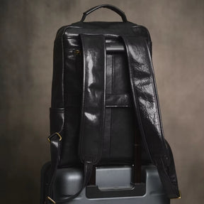 Mochila de Couro para Notebook – Modelo Vintage All Black