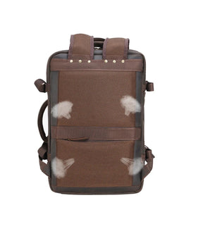 Mochila de Couro Executiva Expansível de Viagem