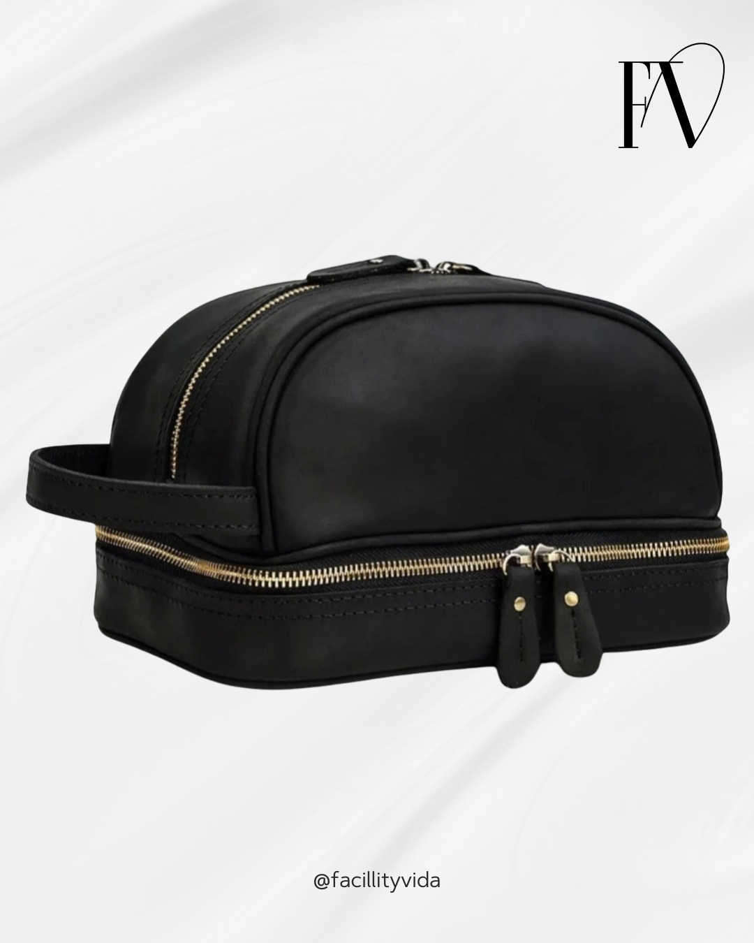 Nécessaire Masculina de Couro Genuíno – Modelo Cowhide