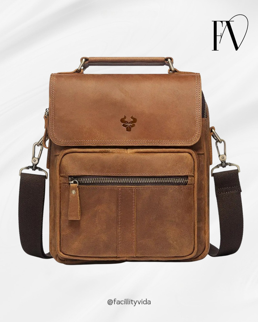 Bolsa Transversal Masculina de Couro Legítimo – Modelo Humerpaul