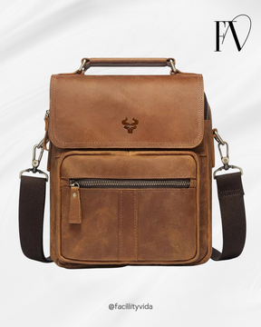 Bolsa Transversal Masculina de Couro Legítimo – Modelo Humerpaul