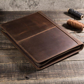 Pasta Executiva de Couro para Notebook, Tablet, Cartões e Documentos