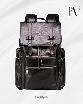 Mochila Masculina de Couro Legítimo Brigth com Carregamento USB!