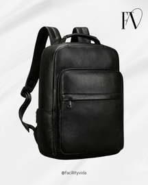 Mochila Executiva de Couro Legítimo All Black Prime