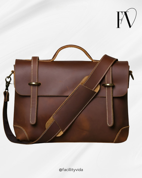 Pasta Masculina de Couro Executiva para Notebook Retro Brow