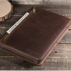 Pasta Executiva de Couro para Notebook, Tablet, Cartões e Documentos