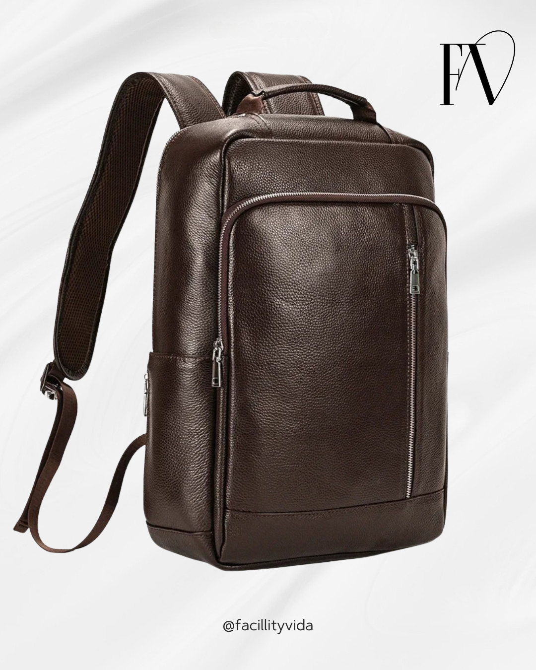 Mochila de Couro Executiva para Notebook com Tecnologia Usb