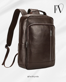 Mochila de Couro Executiva para Notebook com Tecnologia Usb