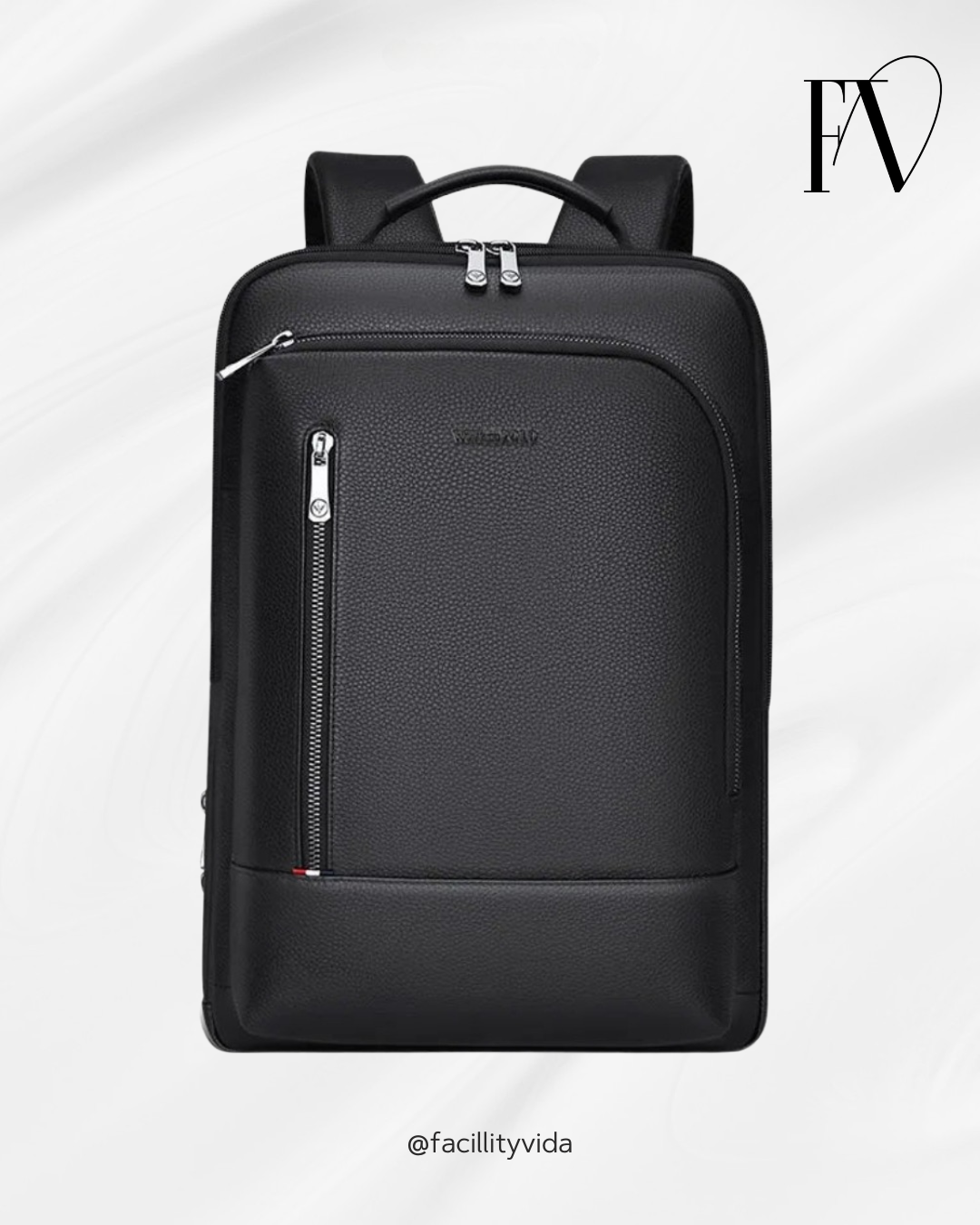 Mochila Masculina de Couro Genuíno William Polo – Modelo Executivo com Tecnologia USB