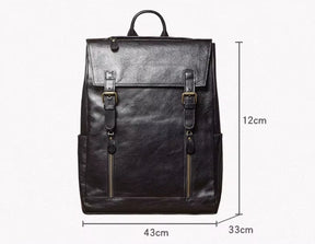 Mochila de Couro Legítimo Linha Prime Retro Allblack