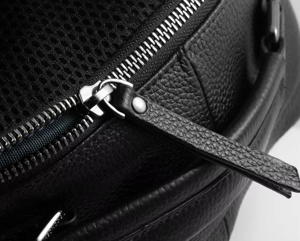 Mochila Masculina de Couro Genuíno para Notebook – Modelo Paris