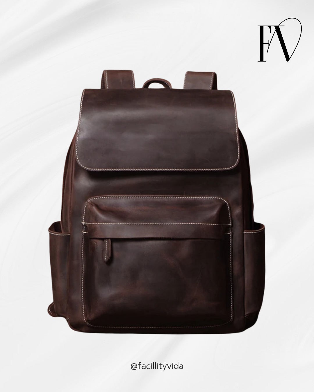 Mochila de Couro Genuíno Vintage Prime