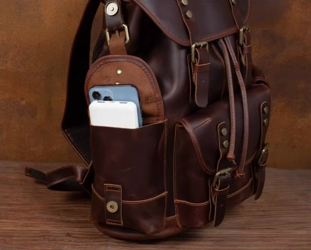 Mochila Masculina de Couro Legítimo Red Prime Soberana – Executiva Premium