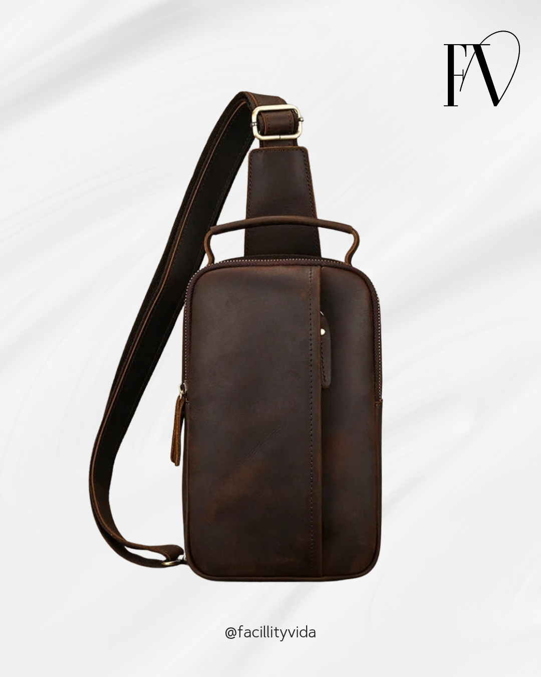 Bolsa Transversal Masculina de Couro Legítimo