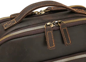 Mochila Masculina de Couro Legítimo para Notebook 15 Polegadas – Modelo Clássico Slim FACILITYVIDA