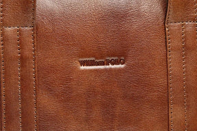 Bolsa de Mão em Couro William Polo com Alças para Ombros - Modelo Unissex Pasta Executiva