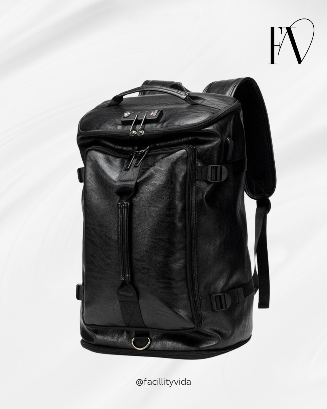 Mochila Masculina Versátil de Couro Antifurto