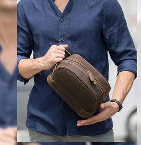 Nécessaire Masculina de Couro Genuíno – Modelo Cowhide