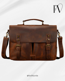 Pasta Masculina de Couro Executiva Premium 16 polegadas!