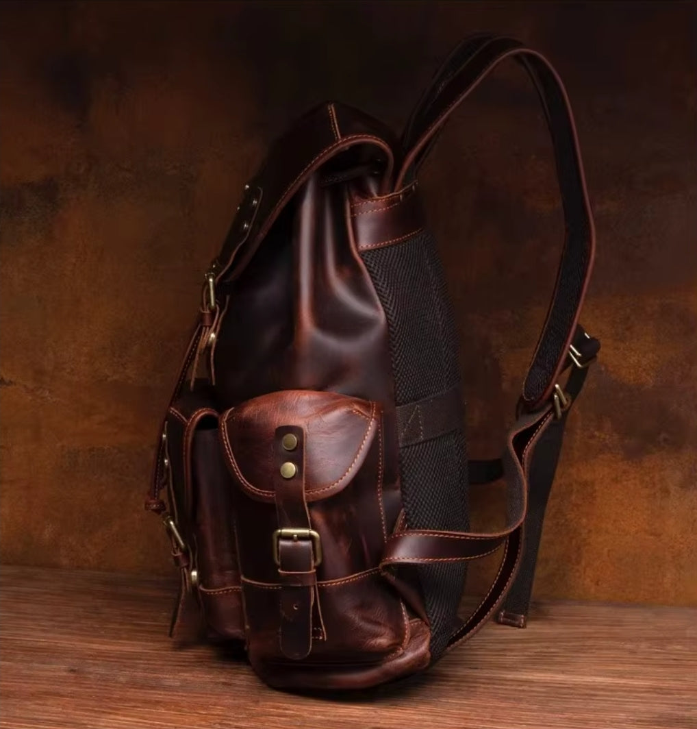 Mochila Masculina de Couro Legítimo Red Prime Soberana – Executiva Premium
