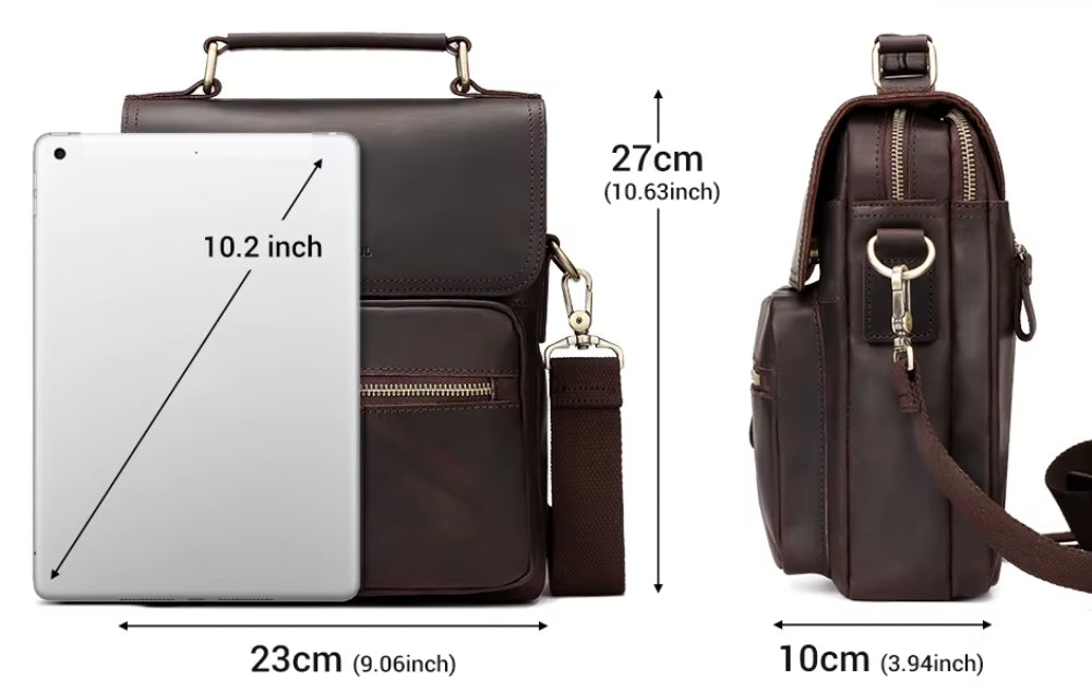 Bolsa Transversal Masculina de Couro Legítimo – Modelo Humerpaul