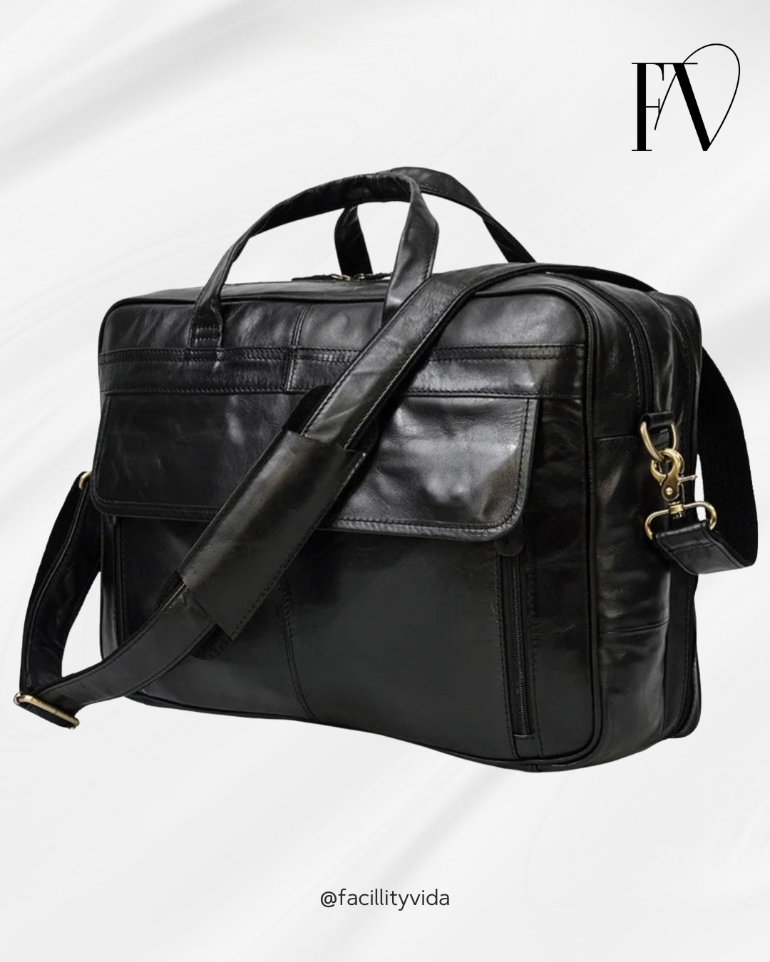 Pasta Masculina de Couro Legítimo 17 polegadas para Notebook !