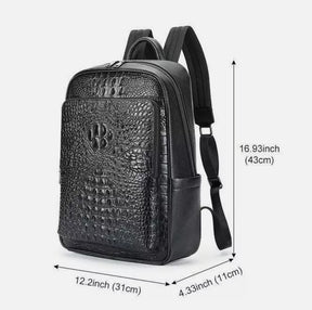 Mochila Masculina Executiva de Couro Legítimo – Modelo Crocodilo