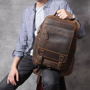 Mochila Masculina de Couro Legítimo para Notebook – Modelo Clássico Premium!