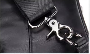 Bolsa Transversal Masculina de Couro Legítimo All Black