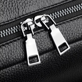 Mochila Masculina Executiva de Couro Legítimo – Modelo Premium All Black