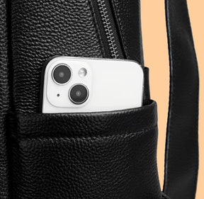 Mochila Masculina Executiva de Couro Legítimo – Modelo Premium All Black