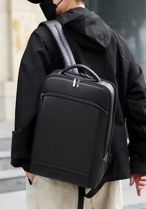 Mochila de Couro Legítimo Impermeável para Notebook