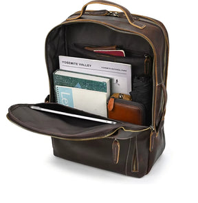 Mochila em Couro Legítimo de Viagem - Modelo Executivo