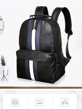 Mochila Masculina de Couro Genuíno para Notebook – Modelo Paris