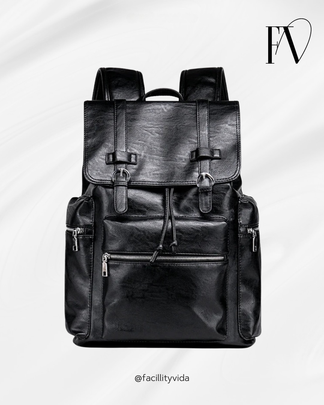 Mochila Masculina de Couro Legítimo Brigth com Carregamento USB!