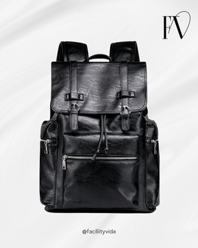 Mochila Masculina de Couro Legítimo Brigth com Carregamento USB!