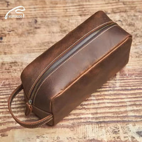 Nécessaire Masculina de Couro Premium – Modelo Vintage Clássico