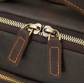 Mochila Masculina de Couro Legítimo para Notebook 15 Polegadas – Modelo Clássico Slim FACILITYVIDA