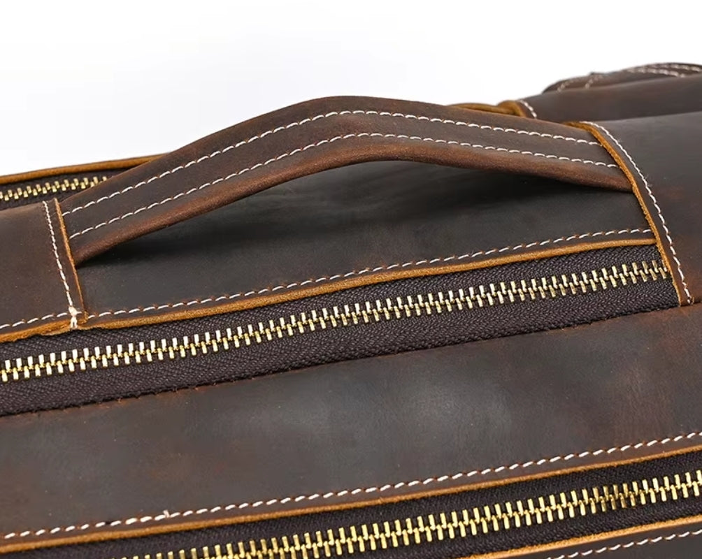 Mochila em Couro Legítimo de Viagem - Modelo Executivo